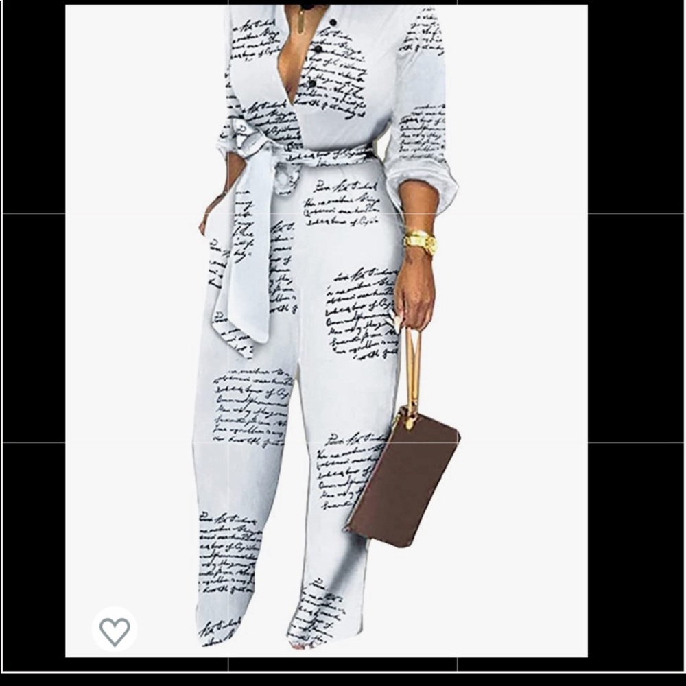 COPY - Elegant sexy long sleeve v neck jumpsuit, wide leg pants with belt!